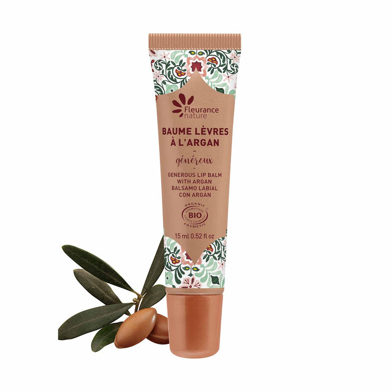 Baume lèvres généreux à l'Argan bio Fleurance Nature, tube de 15 ml
