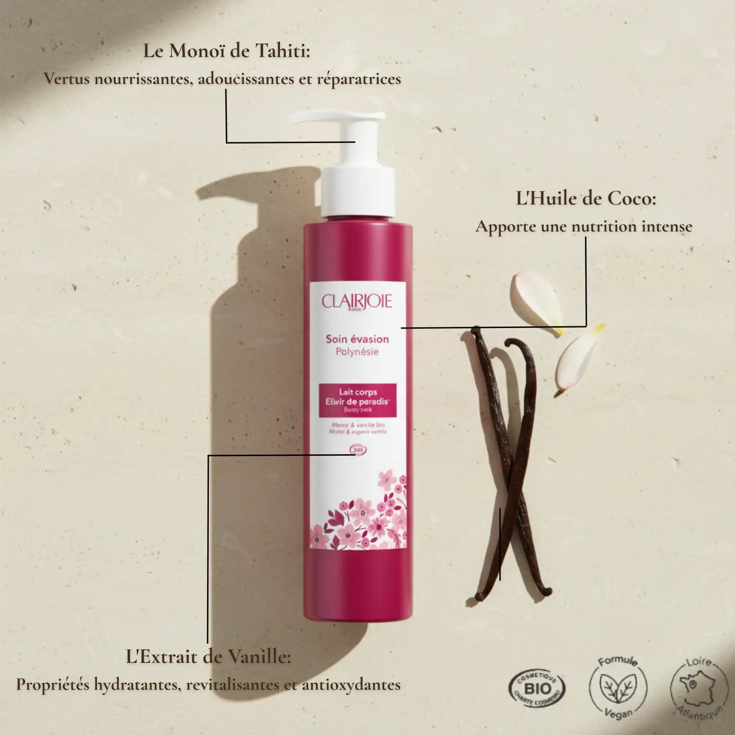 Lait Corps Élixir de Paradis – Monoï de Tahiti – Clairjoie – photo 4