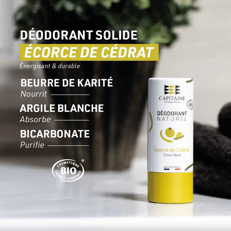 Déodorant Solide Bio – Bicarbonate de sodium – Capitaine Cosmétiques