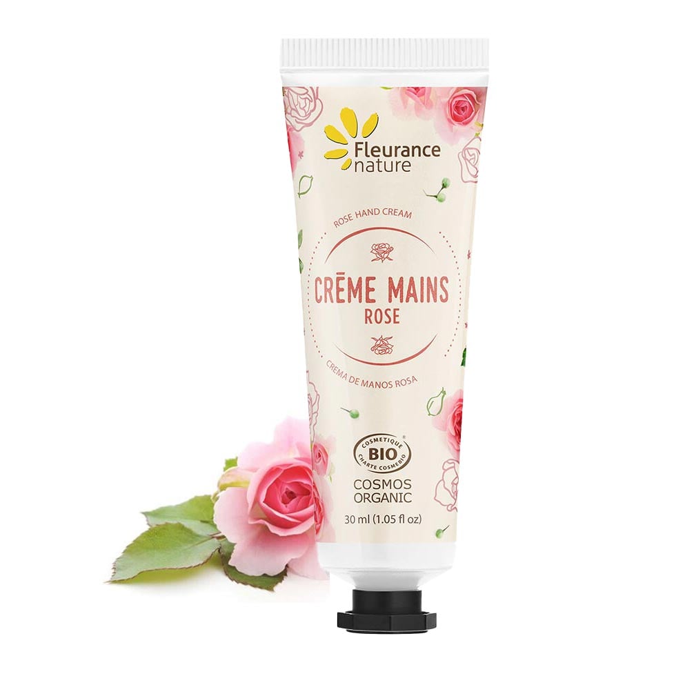 Crème mains à la Rose bio Fleurance Nature, tube de 30 ml