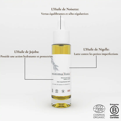Sérum Jour et Nuit Peaux Mixtes – Huile de graine de jojoba bio  – minima[liste] – photo 3