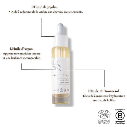 Huile de Soin Capillaire – Huile de sésame bio  – minima[liste] – photo 4