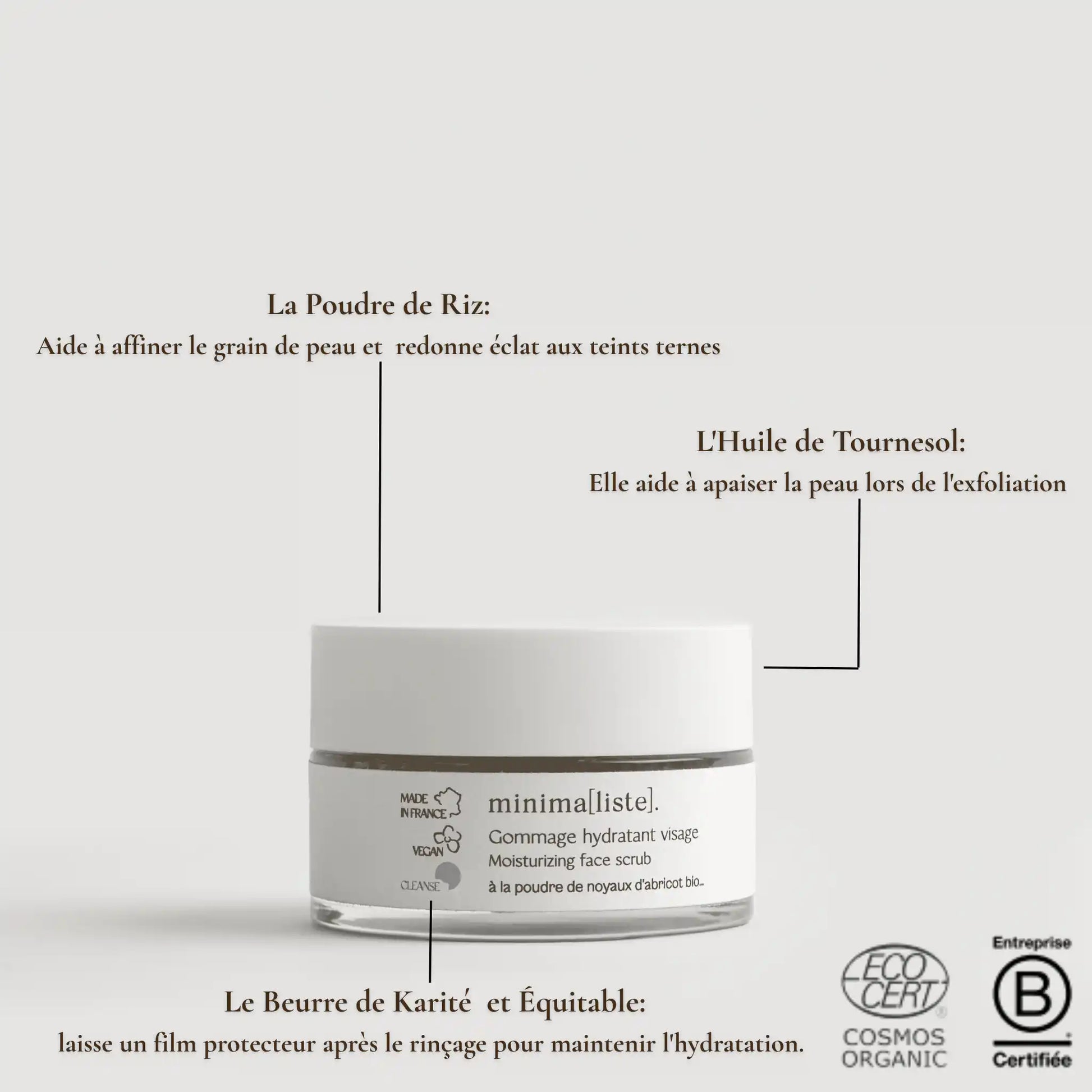 Gommage Hydratant Visage – Beurre de karité bio  – minima[liste] – photo 4