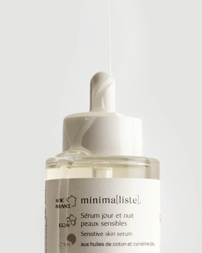 Sérum Jour et Nuit Peaux Sensibles – Huile de graine de coton bio  – minima[liste] – photo 3