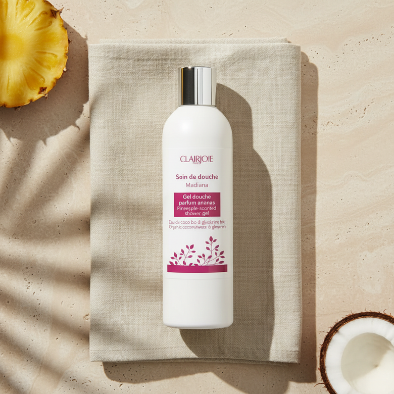 Gel douche parfum ananas – Eau de coco biologique  – Clairjoie