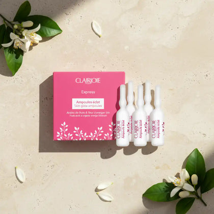Ampoules Éclat Immédiat – Acides de fruits (pêcher, pomme, framboise)  – Clairjoie